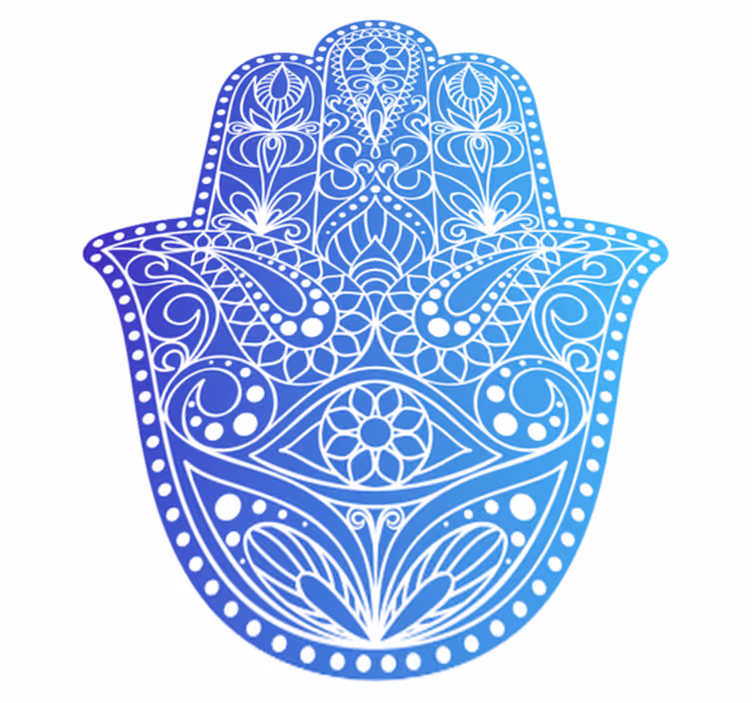 Modrá ruka etnického koberca fatima - Tenstickers