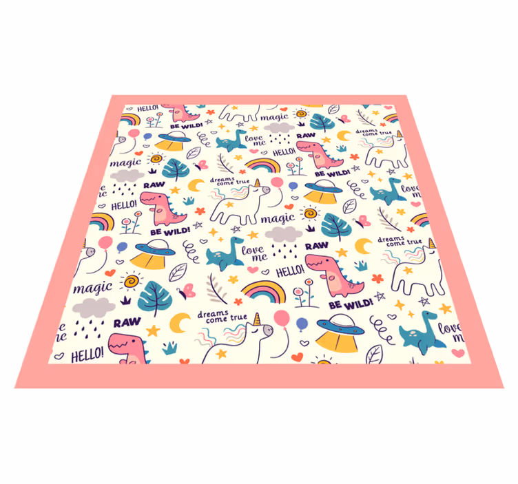 Jednorožec vinylový koberec happy magic pattern - Tenstickers