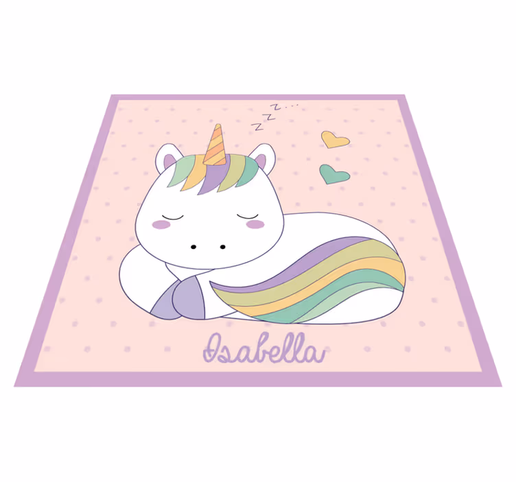 vinylový koberec s menom ospalý jednorožec - Tenstickers