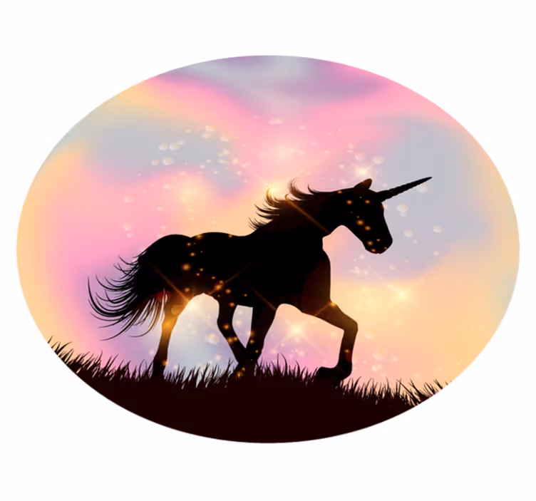 Jednorožec hologram gradient pozadia zvierací koberec - Tenstickers