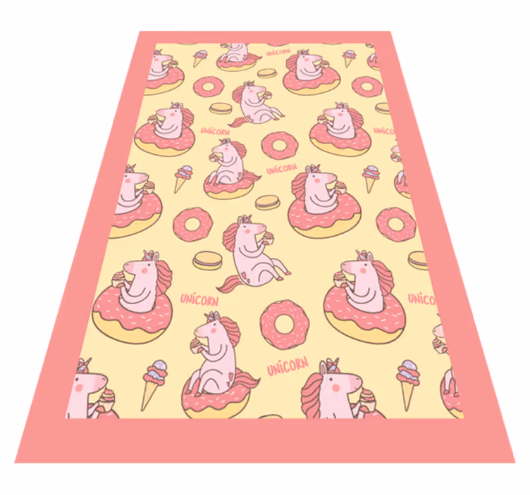 detský vinylový koberec jednorožcový donut vzor - Tenstickers