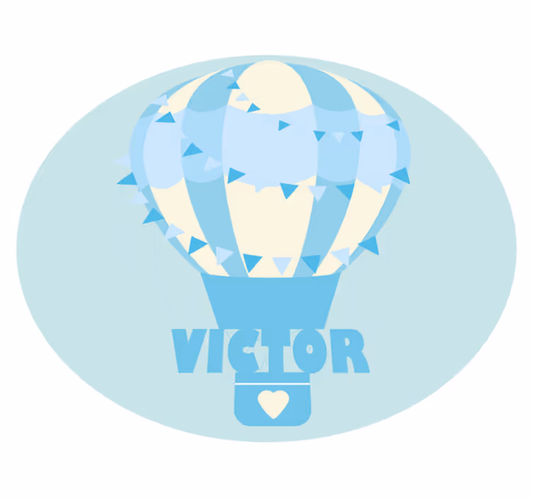 vinylový koberec s menom prispôsobiteľný balón - Tenstickers
