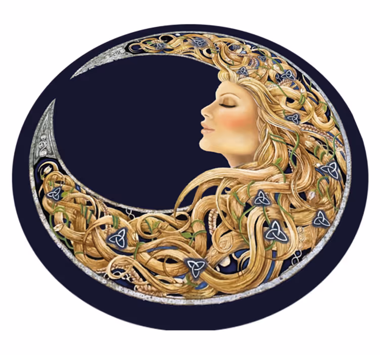 vinylový koberec pre mládež secesný portrét - Tenstickers