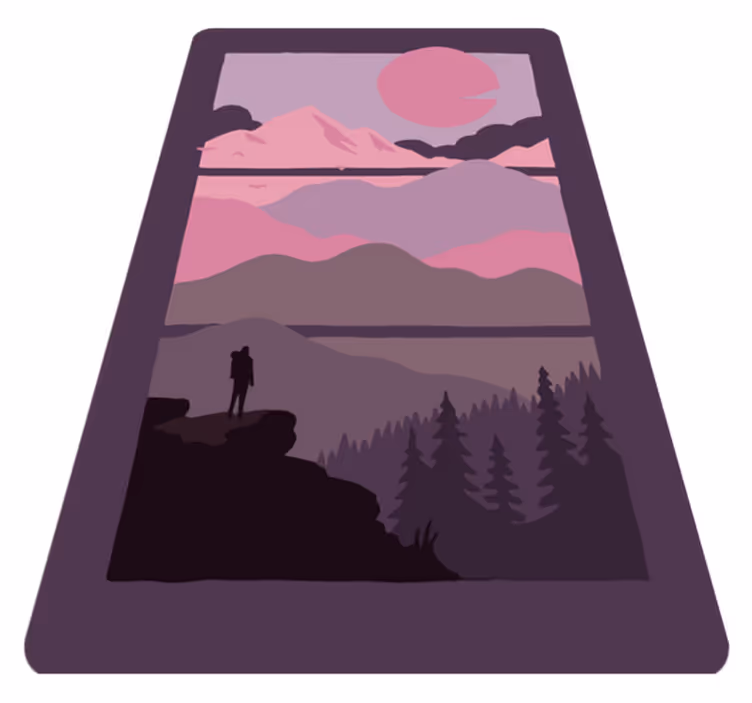 Západ slnka v horách spálňový koberec - Tenstickers