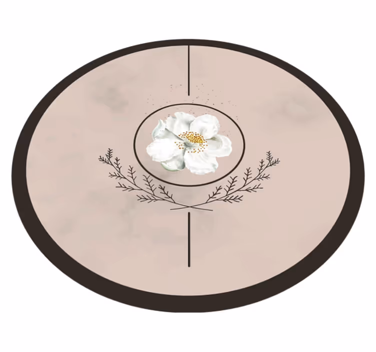 vinylový koberec s kvetmi kvetinový kruhový znak - Tenstickers