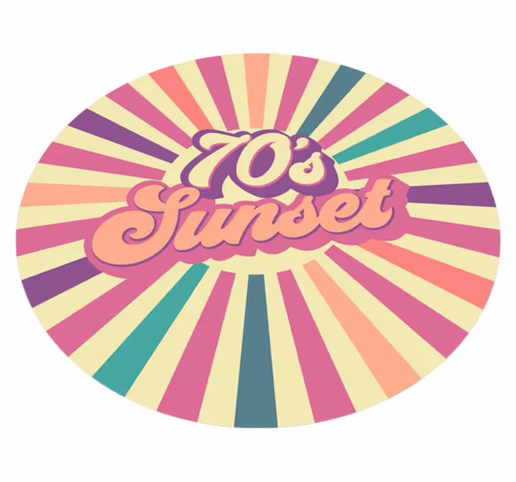 vinylový koberec citáty vibrácie západu slnka zo 70. Rokov - Tenstickers
