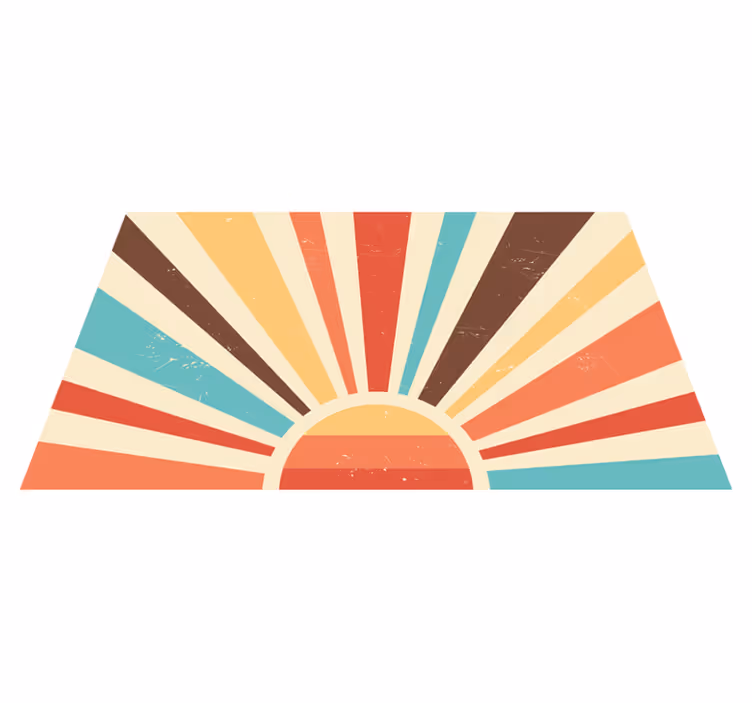 pruhovaný vinylový koberec sunburst pruhy - Tenstickers