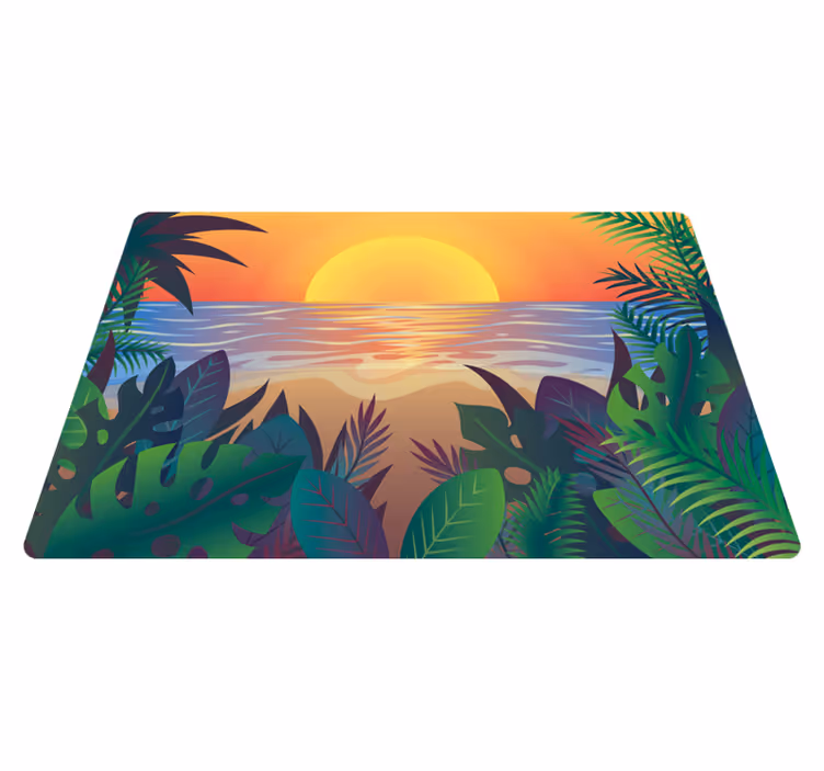 Prírodný vinylový koberec retro sun beach - Tenstickers