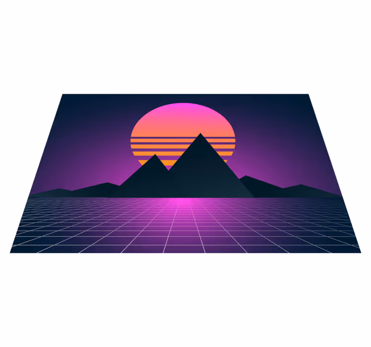Vinylový koberec vintage retro geometria západu slnka - Tenstickers
