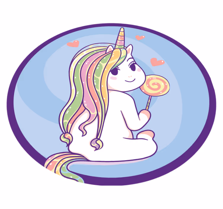 detský vinylový koberec lízanka jednorožca - Tenstickers
