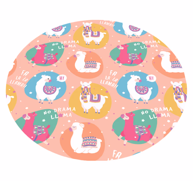 rôzne vinylové koberce pre deti živý kruh lamy - Tenstickers