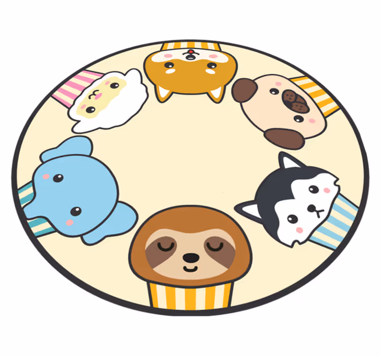 Anime zvieratá kruh zvierací koberec - Tenstickers