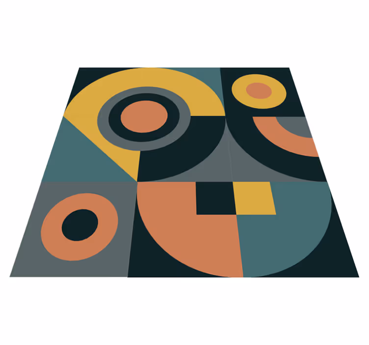 Vinylový koberec s geometrickými tvarmi kompozícia tvarov - Tenstickers