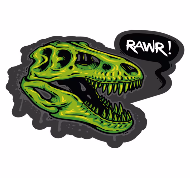 Ilustrácia hlavy dinosaura s textom - Tenstickers