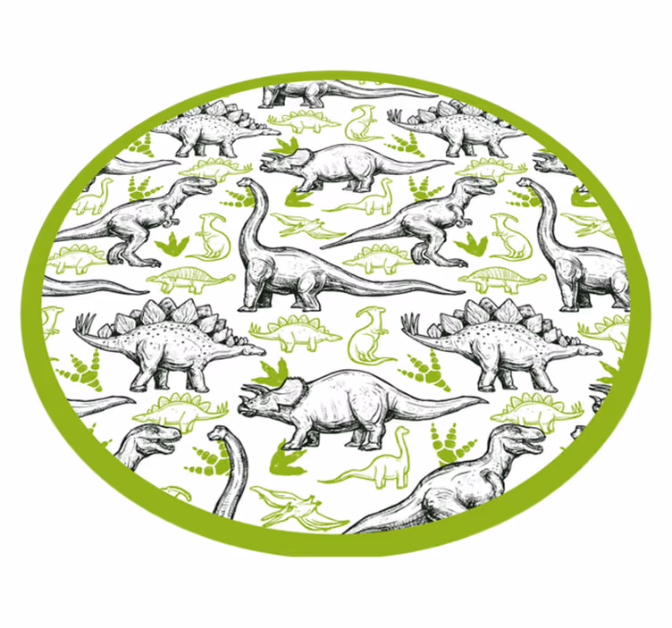 rôzne vinylové koberce pre deti kruh s tematikou dinosaurov - Tenstickers