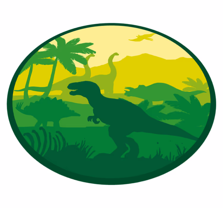 Vinylový koberec pre bábätko dobrodružstvo dinosaurov - Tenstickers