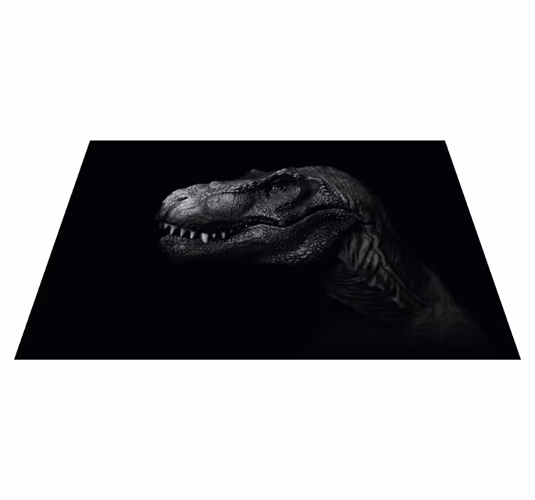 Realistický a elegantný dinosaurus na čiernom koberci - Tenstickers