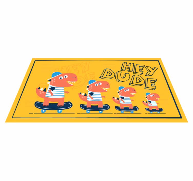 detský vinylový koberec skateboardových dinosaurov - Tenstickers