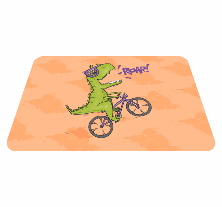 detský vinylový koberec cyklistický dinosaurí rev - Tenstickers