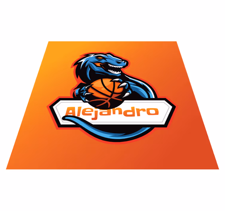 vinylový koberec s menom basketbalový dinosaurus - Tenstickers