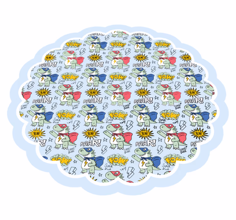 detský vinylový koberec superhrdinské dinosaury - Tenstickers