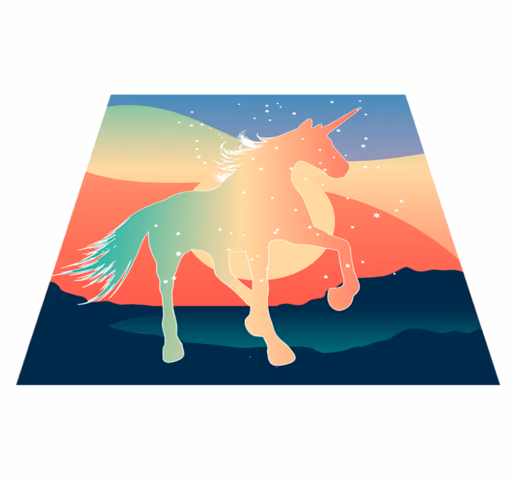 Vinylový koberec rainbow unicorn - Tenstickers