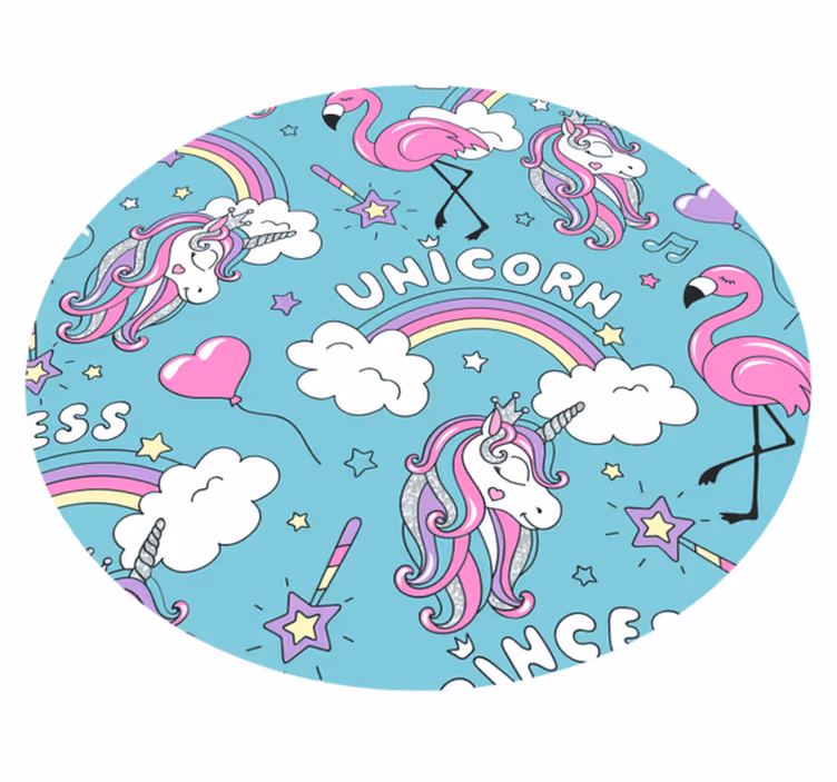rôzne vinylové koberce pre deti fantazijný kruh jednorožca - Tenstickers