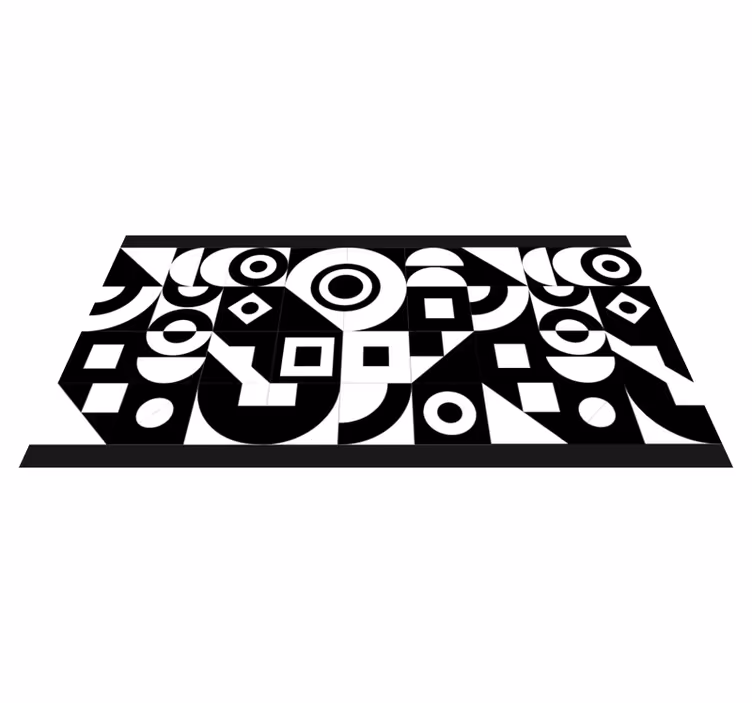 Bežce s čiernym a bielym geometrickým vzorom - Tenstickers