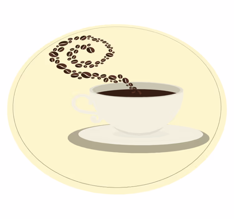 šálka na kávu espresso kávové zrná moderný koberec - Tenstickers