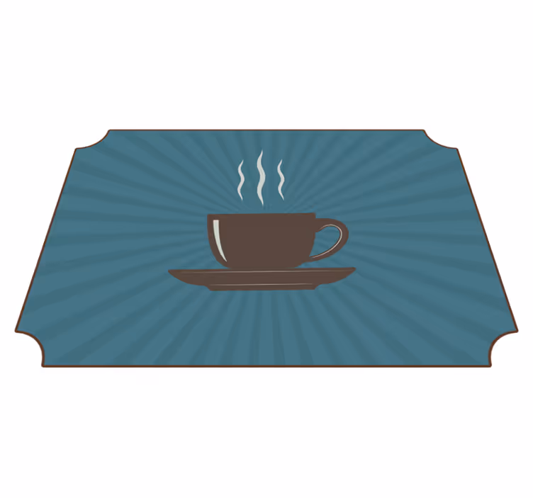 šálka na kávu espresso modré pozadie moderný koberec - Tenstickers