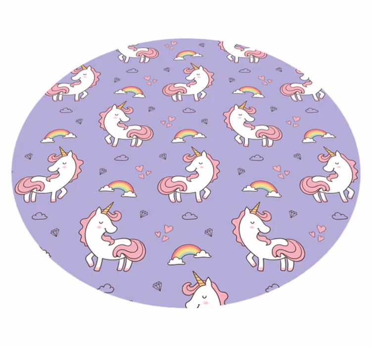 detský vinylový koberec fantazijný vzor jednorožca - Tenstickers