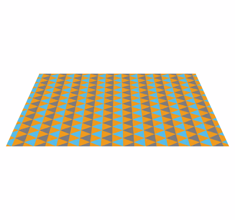 Oranžové, modré a šedé trojuholníky geometrické koberce - Tenstickers