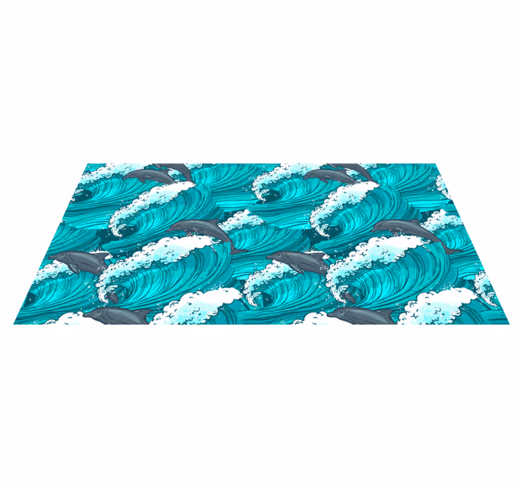 Vinylový koberec so zvieratami pre delfíny v oceáne - Tenstickers