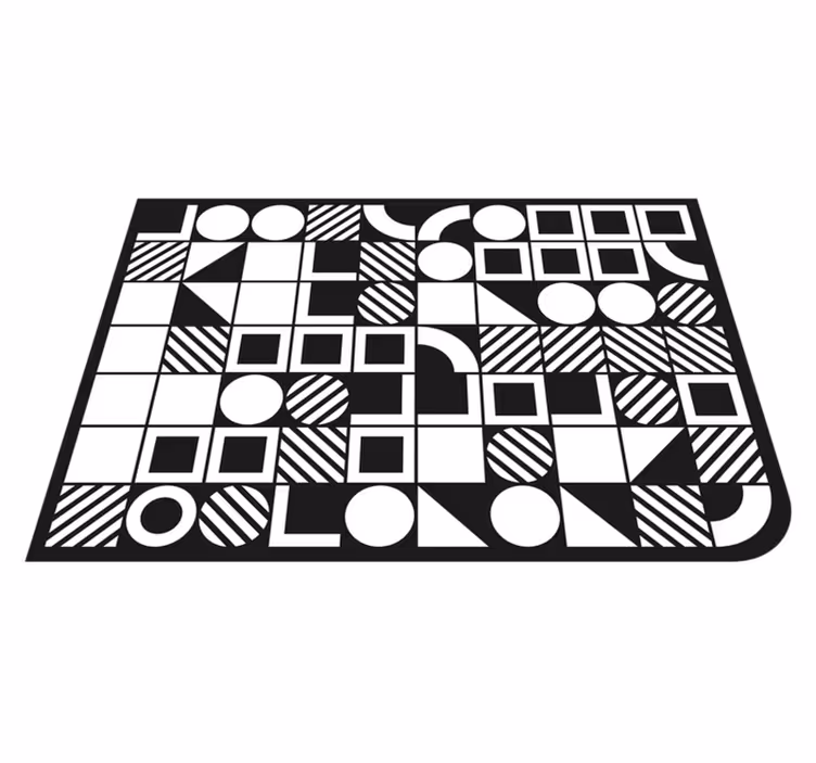 Vinylový koberec s geometrickými tvarmi rovnováha tvarov - Tenstickers