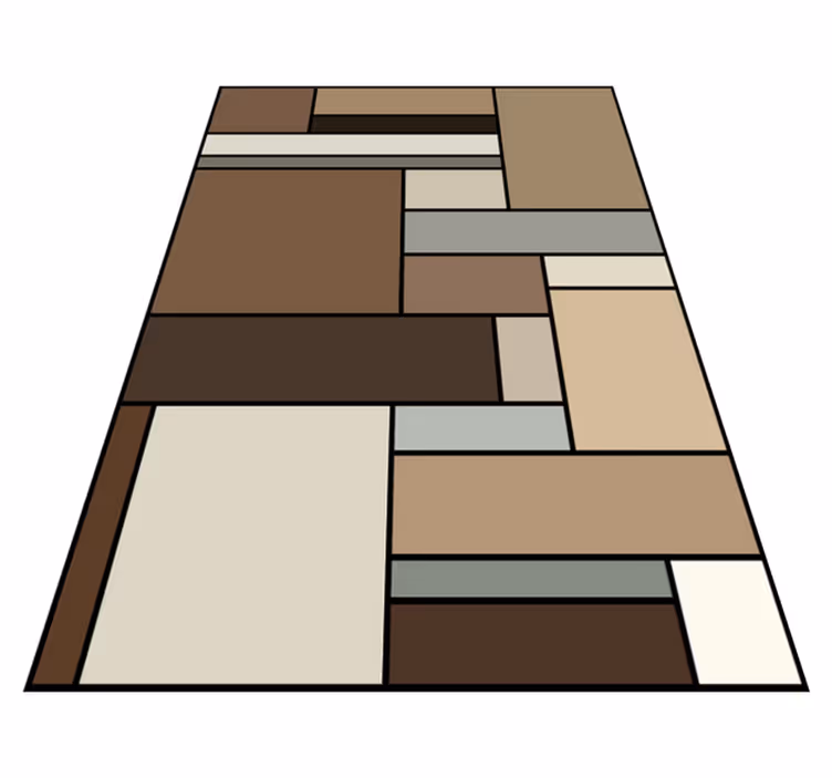 Hnedé štvorce, geometrické vinylové koberce - Tenstickers