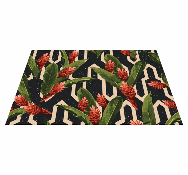 vinylový koberec s kvetmi botanický geometrický - Tenstickers