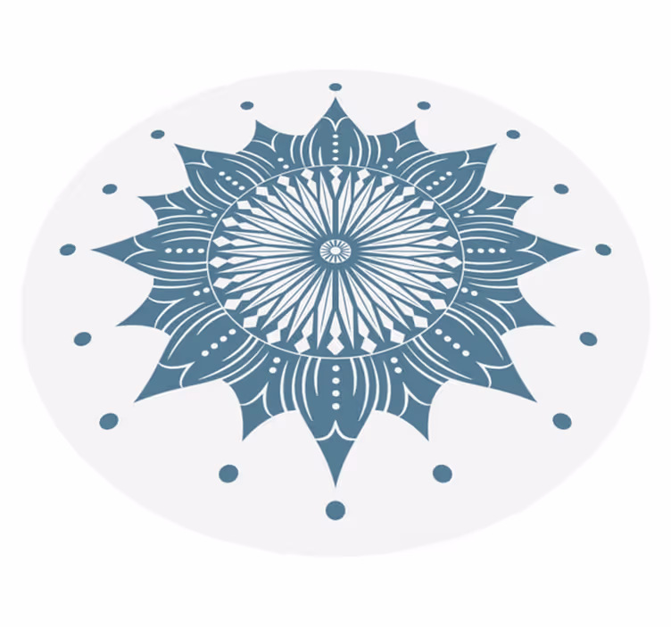 Tyrkysová mandala vinylový koberec - Tenstickers