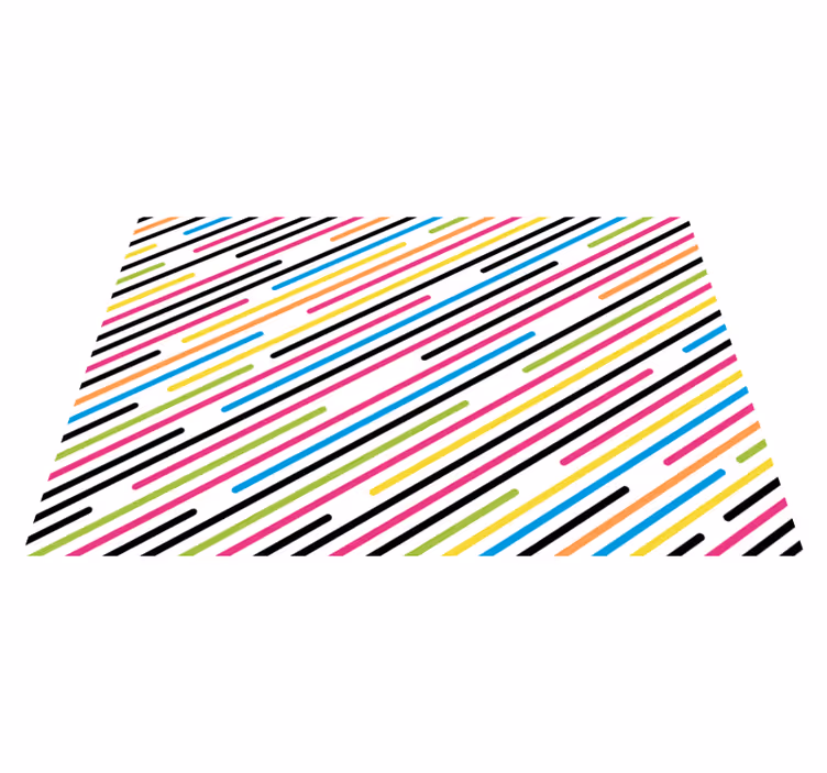 pruhovaný vinylový koberec farebné diagonálne pruhy - Tenstickers