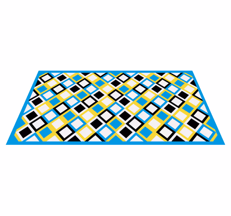 Farebný vzor štvorcov geometrický vinylový koberec - Tenstickers