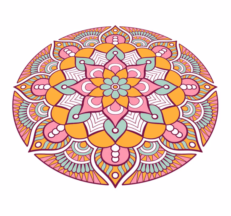 vinylový koberec mandala živý kvetinový koncept - Tenstickers