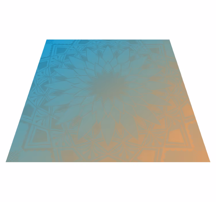Modré odtiene mandala vinylový koberec - Tenstickers