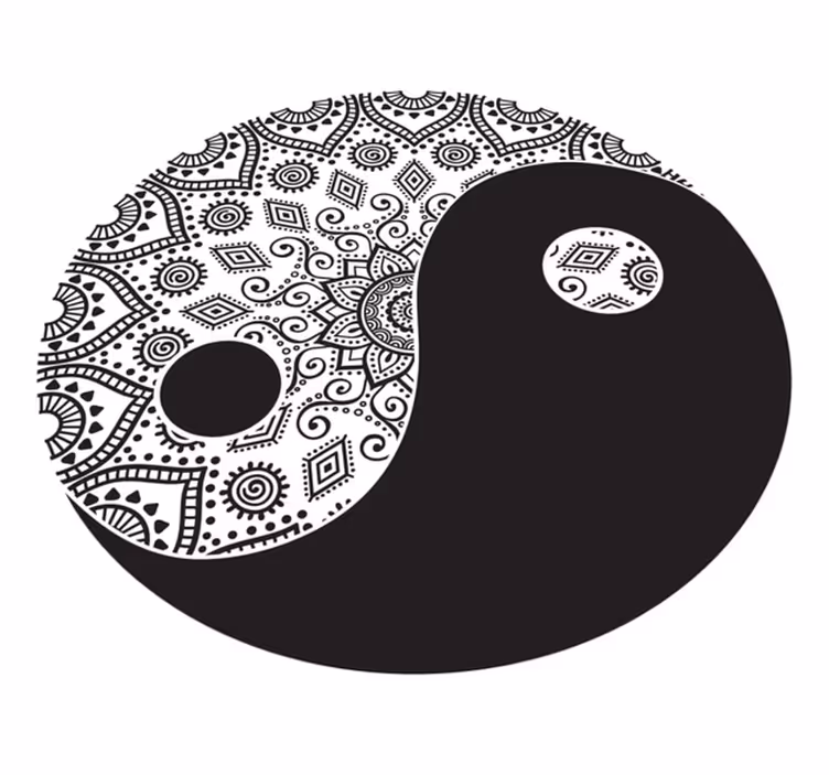 Mandala yin yang mandala vinylový koberec - Tenstickers