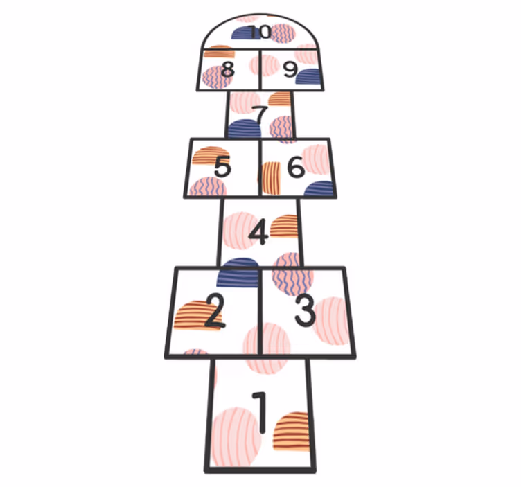 Kruhový vinylový koberec hopscotch - Tenstickers