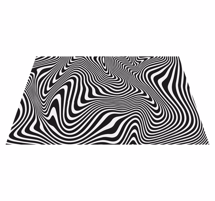 vinylový koberec s geometrickýmy tvarmi optický vlnový vzor - Tenstickers