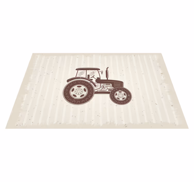 Vintage poľnohospodársky traktor vintage vinylový koberec - Tenstickers