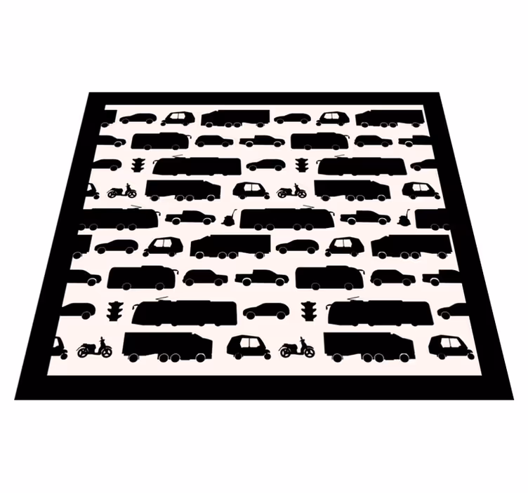 vinylový koberec cesty siluety vozidiel - Tenstickers