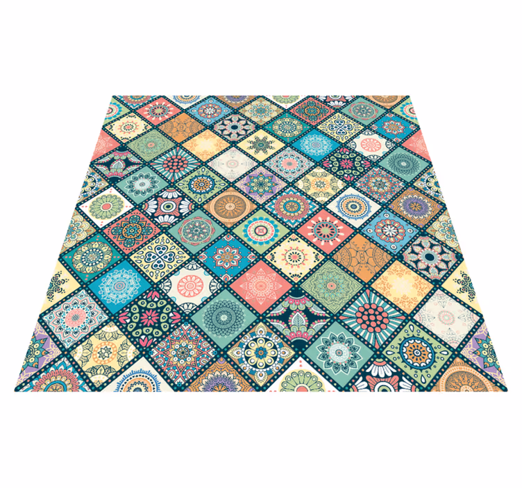 mozaika vinylový koberec patchwork s mozaikovým vzorom - Tenstickers