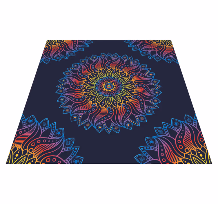 Mandala pestrofarebný vinylový koberec - Tenstickers