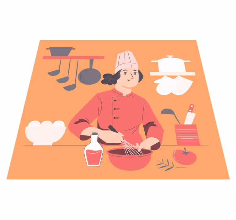 Cukrár karikatúra kuchynská dlažba - Tenstickers
