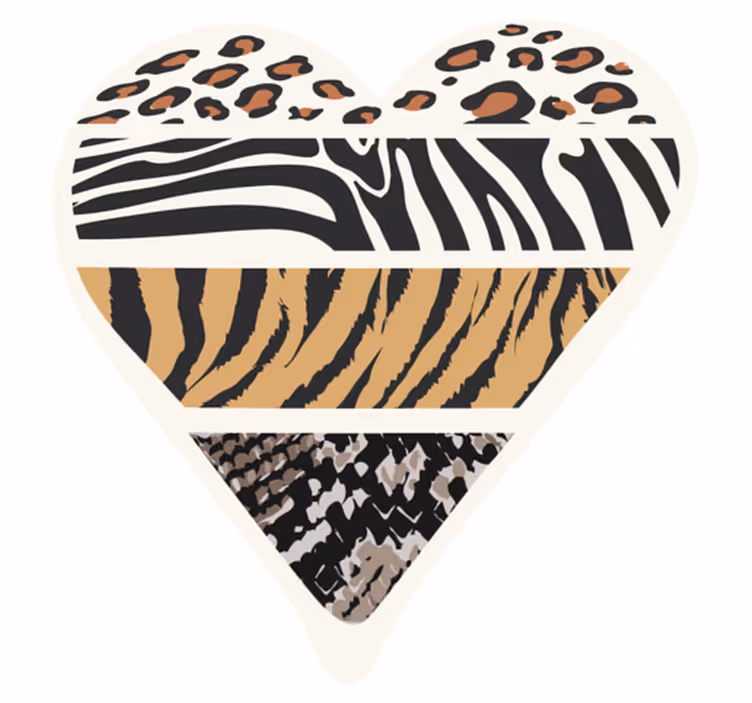 vinylový koberec zvierací vzor safari srdce - Tenstickers